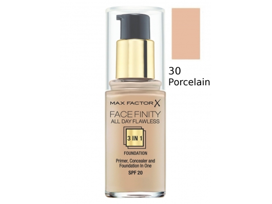 Zoom στο MAX FACTOR FACEFINITY ALL DAY FLAWLESS 3 IN 1 FOUNDATION SPF 20 No 30 PORCELAIN 30ml