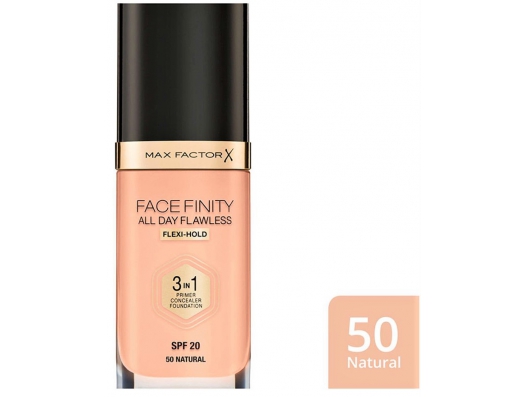 Zoom στο MAX FACTOR FACEFINITY ALL DAY FLAWLESS 3 IN 1 FOUNDATION SPF 20 No 50 NATURAL  30ml