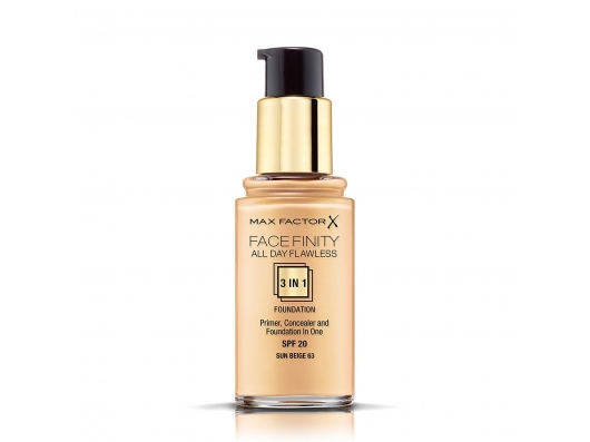 Zoom στο MAX FACTOR FACEFINITY ALL DAY FLAWLESS 3 IN 1 FOUNDATION SPF 20 SUN BEIGE  No 63 30ml