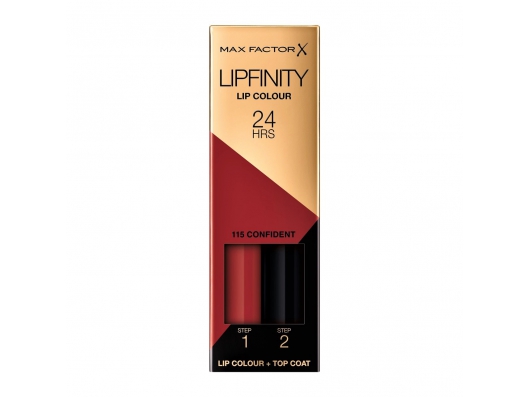 Zoom στο MAX FACTOR LIPFINITY LIP COLOUR 24HRS 115 CONFIDENT STEP1 2,3ml STEP2 1,9gr