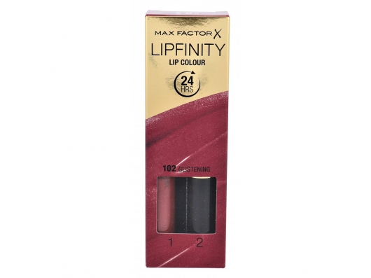 Zoom στο MAX FACTOR LIPFINITY LIP COLOUR 24HRS 102 GLISTENING STEP1 2,3ml STEP2 1,9gr