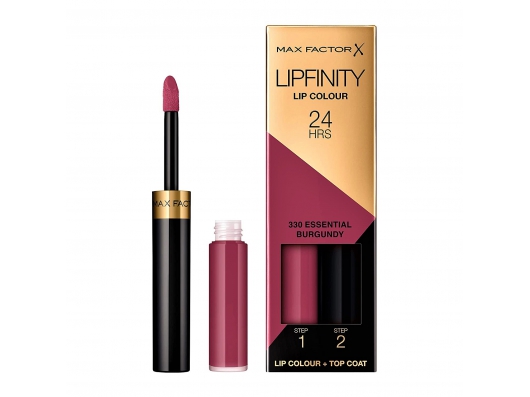 Zoom στο MAX FACTOR LIPFINITY LIP COLOUR 24HRS 330 ESSENTIAL BURGUNDY STEP1 2,3ml STEP2 1,9gr