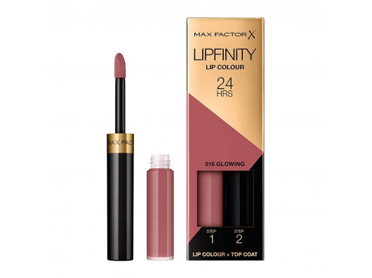 Zoom στο MAX FACTOR LIPFINITY LIP COLOUR 24HRS 016 GLOWING STEP1 2,3ml STEP2 1,9gr