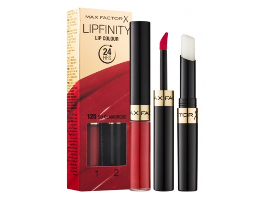 Zoom στο MAX FACTOR LIPFINITY LIP COLOUR 24HRS 125 SO GLAMOROUS STEP1 2,3ml STEP2 1,9gr