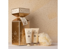 Zoom στο THE LUXURY BATHING COMPANY WARM VANILLA & Sweet Almond gift set 3pieces BODY WASH 100ml BODY CREAM 100ml  BODY polisher 100% NYLON
