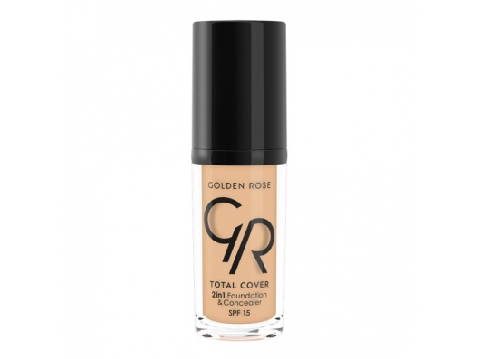 Zoom στο GOLDEN ROSE TOTAL COVER 2 IN 1 FOUNDATION AND CONCEALER SPF15 No 03-ALMOND 30ml