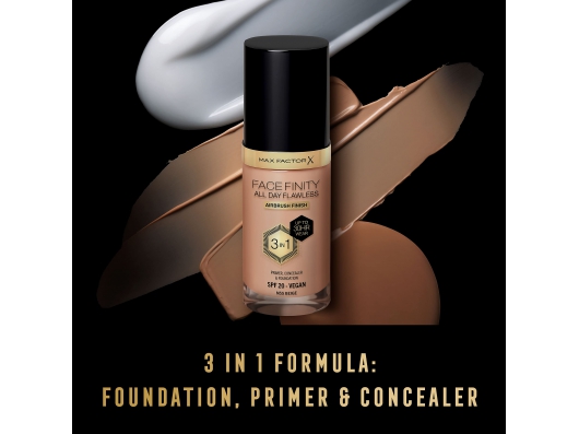 Zoom στο MAX FACTOR FACEFINITY ALL DAY FLAWLESS AIRBRUSH FINISH 3 IN 1 UP TO 30HR WEAR SPF 20 VEGAN N55 BEIGE 30ml