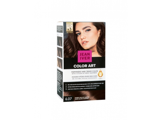 Zoom στο JEAN IVER COLOR ART PERMANENT HAIR CREAM COLOR 6.07 ΞΑΝΘΟ ΣΚΟΥΡΟ ΜΑΡΟΝ