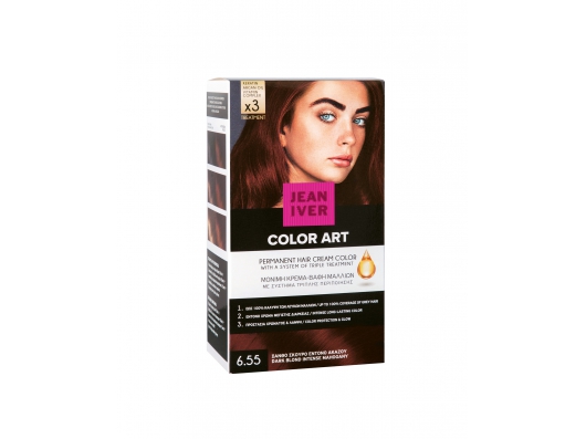 Zoom στο JEAN IVER COLOR ART PERMANENT HAIR CREAM COLOR 6.55 ΞΑΝΘΟ ΣΚΟΥΡΟ ΕΝΤΟΝΟ ΑΚΑΖΟΥ