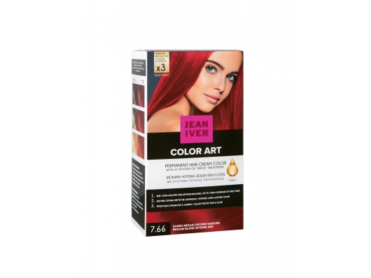 Zoom στο JEAN IVER COLOR ART PERMANENT HAIR CREAM COLOR 7.66 ΞΑΝΘΟ ΜΕΣΑΙΟ ΕΝΤΟΝΟ ΚΟΚΚΙΝΟ