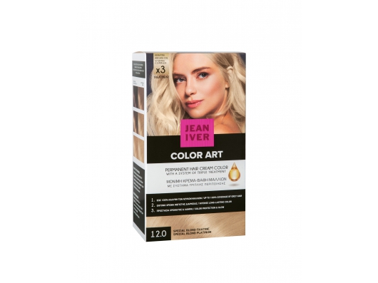 Zoom στο JEAN IVER COLOR ART PERMANENT HAIR CREAM COLOR 12.0 SPECIAL BLOND ΠΛΑΤΙΝΕ