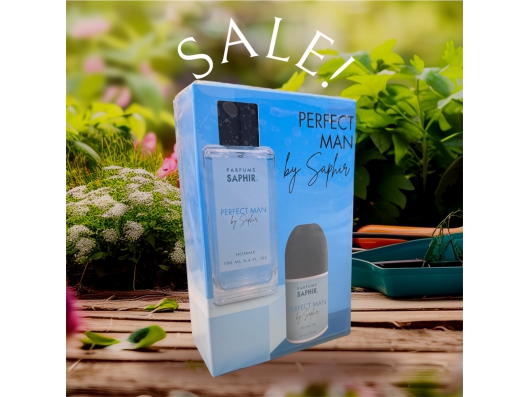Zoom στο Saphir Parfums Perfect Man Ανδρικό Σετ με Άρωμα EDP 100ml & Deo Roll On 50ml (GIFT SET)